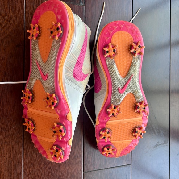 Nike Women’s White Golf Shoes with Orange and Pink Accents - Picture 2 of 8